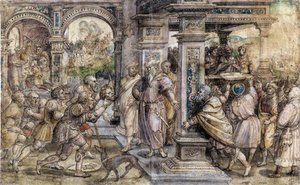 Romulus Offers The Head Of Amulius To Numitor — Bernaert Van Orley