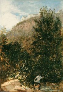 David Cox - An Angler On The River Llugwy, Bettws-Y-Coed