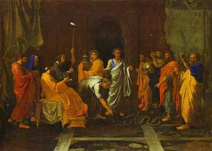 Moses Turning The Aaron's Staff Into A Serpent — Никола Пусен, Baroque