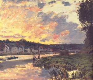 La Seine À Bougival Au Soir — Claude Monet, Impressionism