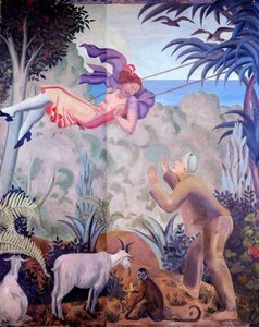 Mary Adshead - A Tropical Fantasy Charles Reilly's Dining Room Mural (panel 4 of 6)