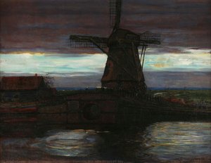 Stammer Mill with Streaked Sky - Piet Mondrian