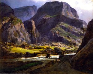 View Of Naerodalen — Johan Christian Claussen Dahl