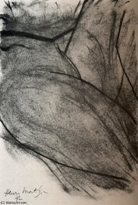 Nu Fusain Sur Papier Collection Particulière — Henri Matisse