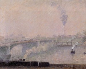 Rouen, Fog Effect — Camille Pissarro, Impressionist Landscape