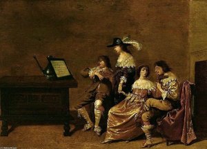 Elegant Company Making Music — Pieter Jansz. Quast
