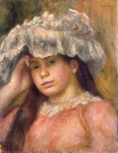 أوجين رينوار - Young Girl Wearing a Red Hat