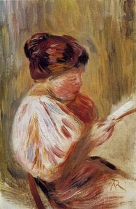 Woman Reading 1 — Pierre-auguste Renoir, Impressionistic Portrait