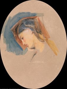 John Frederick Lewis - Head of a Young Woman