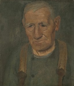 Half-length portrait of an old farmer