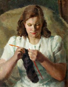 Girl Knitting — Patricia Preece