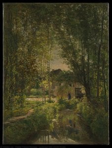 Landscape With A Sunlit Stream — Charles-françois Daubigny
