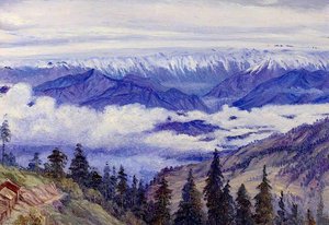 Mountains From Narkanda Near Simla (shimla), Himachal Pradesh, India — Marianne North, Impressionism