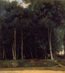 Fontainebleau, The Bas-breau Road — Jean-baptiste-camille Corot, Barbizon Landscape Painting