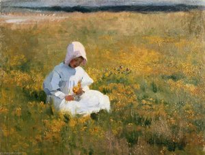 In A Fild Of Buttercups — Marianne Stokes