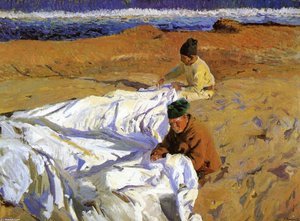 Mending The Sail 1 — Joaquin Sorolla, Impressionistic Luminosity