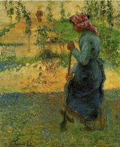 Studio Di Una Contadina All'aperto (conosciuto Anche Come Contadina Che Scava) — Camille Pissarro