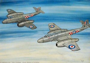 huby j fairhead - Gloster Meteors in Formation