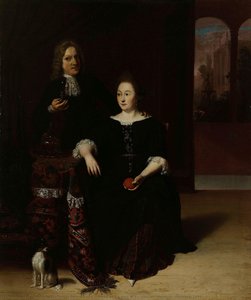 Matthijs Wulfraet - Portrait of a Woman and a Man in an Interior, Matthias Wulfraet, 1694