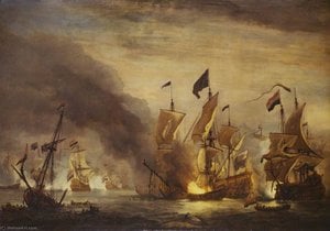 The Burning Of Hms 'royal James' At The Battle Of Solebay, 28 May 1672 — Willem Van De Velde The Elder