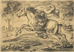 Cavallo Fuggente Con Castello — Giorgio De Chirico, Metaphysical Art