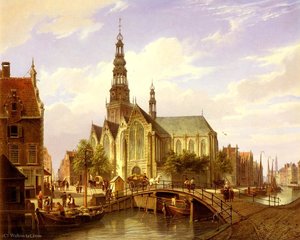 Dommelshuizen A Capriccio View Of Amsterdam — Pieter Cornelis Dommersen
