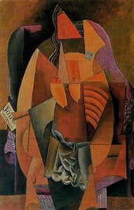Pablo Picasso - Frau mit Hemd auf einem Stuhl