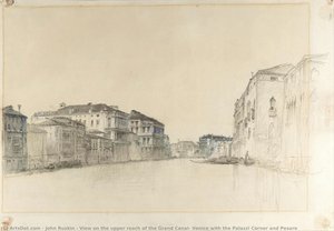 View on the upper reach of the Grand Canal, Venice with the Palazzi Corner and Pesaro
