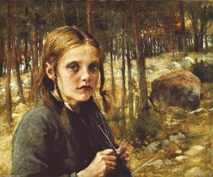Sukkaa kutova tyttö - Albert Edelfelt