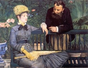 In the Conservatory Study of and Mme Jules Guillemet - Édouard Manet