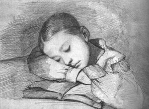 Portræt af Juliette Courbet som et sovende barn - Gustave Courbet