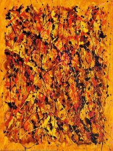 Abstract Black And Red On Orange — David Gwinnett