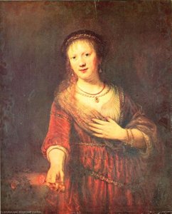 Ritratto Di Saskia Con Una Carnazione — Rembrandt Van Rijn