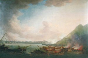 The Defence Of Gibraltar, With The English Taking Up The Spanish And French Sailors In Distress, 14 September 1782 — Richard Paton