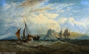 A Merchantman And Local Craft Off The South Wales' Coast — Edward Duncan