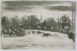 Fields Of Bazincourt — Camille Pissarro, Impressionism