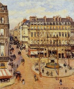 Camille Pissarro - Rue Saint-Honore: Morning Sun Effect, Place du Theatre Francais