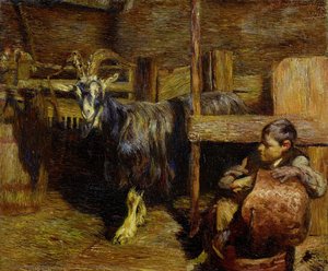 Giovanni Giacometti - In the goat barn