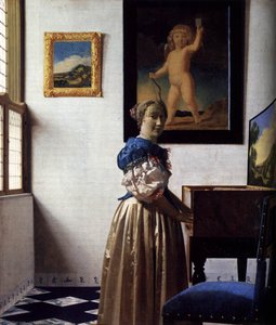 Йоханес Вермеер - A Lady Standing at a Virginal
