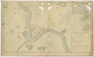 lieutenant colonel valentine blacker - Title (Original): Plan of the Attack on Mundlah Stormed on the 26th April 1818 By the Left Division of the Grand Army under the personal Command of Major General Dyson Marshall.