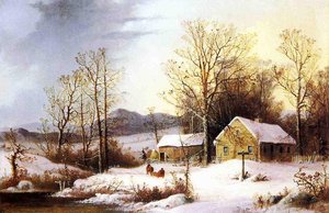 Farmstead in Winter - george henry durrie