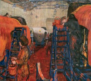 ruskin spear - In the Dope Shop of an RAF Mosquito Aircraft Factory