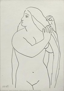 Naked, styling hair. Based on classical works - hryhorii havrylenko