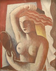 Combing Nude — Jeno Gabor