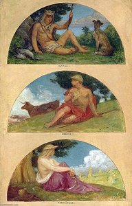 The Progress of Civilization Hunting, Herding, Agriculture (mural study, State Capitol, Des Moines, Iowa)