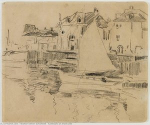 Sailboats At Dockside — Walter Elmer Schofield