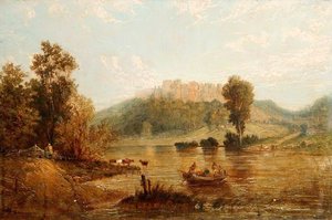 Lake And Castle Scene — James Netherlands, Romanticism