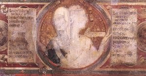 Simone Martini - Maestà (detail of the medallions)