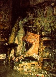 Dama Adornando Un Altar — Antonio Muñoz Degrain