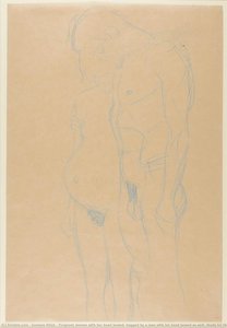 Pregnant Woman With Her Head Bowed, Hugged By A Man With His Head Bowed As Well. Study For The Painting — Gustáv Klimt, Impressionism